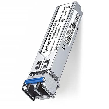 Imagem de ipolex Transceptor SFP 1000Base-LX/LH, módulo de fibra SFP LC de 1,25 G, mini GBIC de modo único, 1310 nm SMF, até 20 km, para Cisco GLC-LH-SMD, Ubiquiti UF-SM-1G, Meraki, TP-Link TL-SM311LS e mais