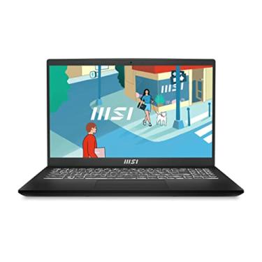 Imagem de MSI Notebook moderno 15 B12, preto, 15,6 60Hz, Intel i7-1255U, Iris XE, memória de 16 GB, SSD de 512 GB, Win 11 Pro, garantia de 3 anos