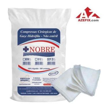 Imagem de Compressa de Gaze 7,5x7,5cm 11 Fios c/ 500 und. Nobre