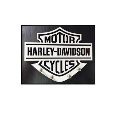 Imagem de Porta Chaves Madeira Mdf Não Esqueça Chaves Harley Davidson - Casa Nob