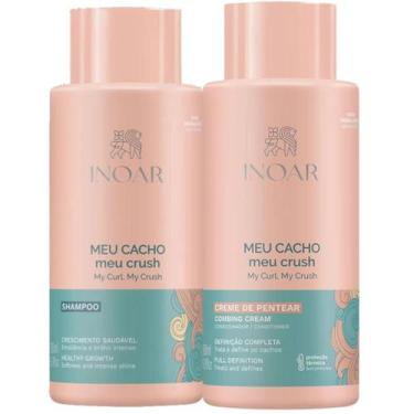 Imagem de Kit Inoar Meu Cacho, Meu Crush Shampoo 500ml + Creme de Pentear 500ml