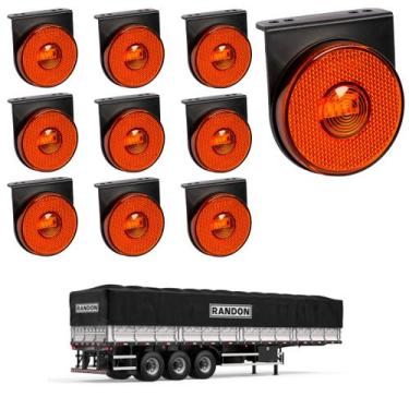 Imagem de 10 Lanterna Lateral Randon LED Âmbar 85mm c/ Sup. - Conect. - DW Compo