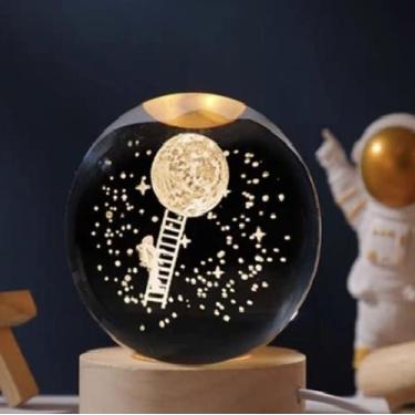 Imagem de Luminária Bola de Cristal de Mesa Lua Galáxia Astronauta - DECOR, Astr