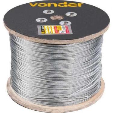 Imagem de Cabo de aço galvanizado alma de fibra 3,18 mm - 1/8" 6 x 7 - VONDER