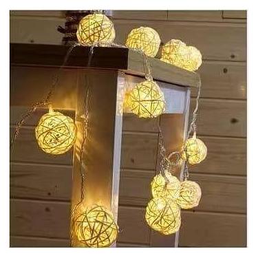 Imagem de Luminária Cordão Fio De Luz 20 Bolas Led Decoração - Não Informada