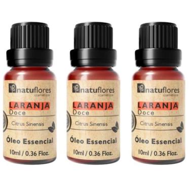 Imagem de OLEO ESSENCIAL LARANJA DOCE  PURO 10ml NATUFLORES kit 3 und
