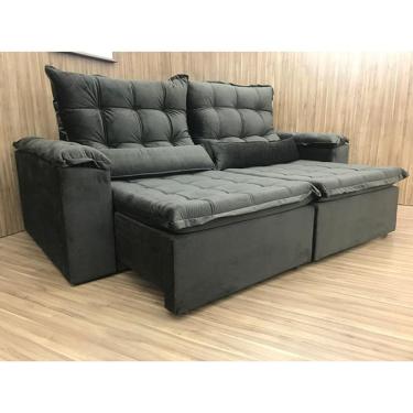 Imagem de Sofá Retrátil Reclinável 2,50 m Marrom 320 Florença