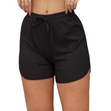 Imagem de Shorts feminino malha canelada ideal para uso diario e saida de paria 