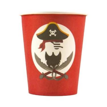 Imagem de Conjunto de Talheres Descartáveis com Tema Pirata - Pratos, Copos, Cha