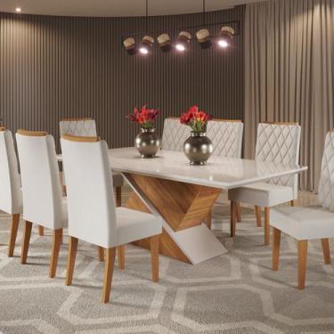 Imagem de Mesa de Jantar Retangular 200x90 Noble com 8 Cadeiras Iza - Viero