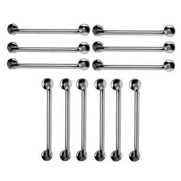 Imagem de Barra de Apoio 60cm Aço Inox Kit 12 Unidades Idoso Gestante Cadeirante