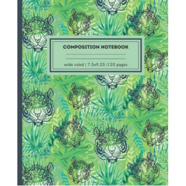 Imagem de Tiger composition notebook: Wide ruled composition notebook|Tiger floral notebook|"7.5x9.25"|120 pages.(composition notebooks)