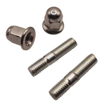 Imagem de Kit 2 Prisioneiros 2 Porcas Cegas Fixar Escape 8mm Titan Fan - Motobor