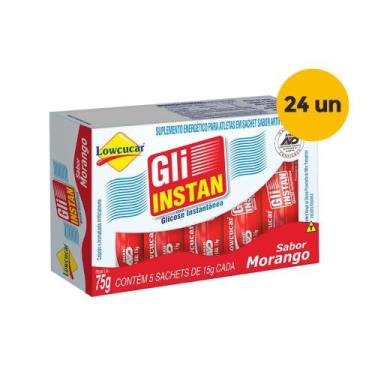 Imagem de Kit 24 unid. Gli-Instan Morango Glicose Instantânea Lowçucar