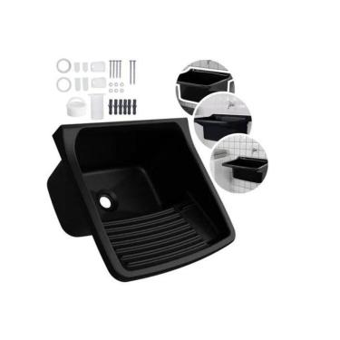 Imagem de Tanque De Plastico Para Lavar Roupa 34 Litros Preto - Astra