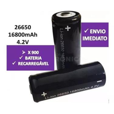 Imagem de Bateria 26650 4.2v 16800mah X900 Recarregável Kit 2 Unidades 