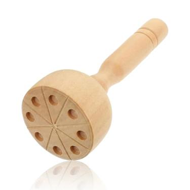 Imagem de NIIIYTYB Conjunto de ferramentas de massa de brinquedo de madeira, carimbos de argila e moldes de prensa para massa, kit de bolachas de areia e carimbos de cerâmica, cabo de madeira, ferramentas Play