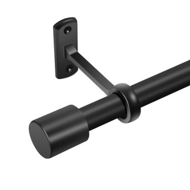 Imagem de Varões de cortina para janelas de 300 a 430 cm de comprimento, haste de cortina preta ajustável de 2,5 cm para ambientes externos, varão de cortina resistente moderno, varão de cortina divisor de