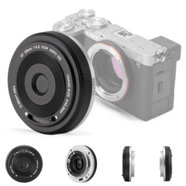 Imagem de VILTROX Lente panqueca ultrafina de 28 mm F4.5 E-Mount com foco automático 28 mm f/4.5 FE Chips-Size lente grande angular para Sony a7 a7R a7S a7C a7RII a7SII a7SIII a7III a7RIII a7IV a7RIV a9 a9II