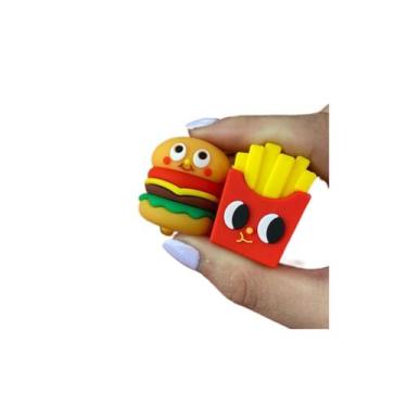 Imagem de Apontador Lápis Batata Frita Hamburguer Mat. Escolar Aula - Topmixshop