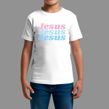 Imagem de Camisetas Infatil Religiosa Moda Cristã Gola Redonda Jesus Frase - Rod