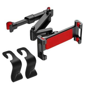 Imagem de Suporte para tablet de encosto de cabeça para carro, braço de extensão ajustável, suporte para tablet de 4,7 a 11 polegadas como iPad Pro, Air, Mini, Galaxy, Fire, Blac Samsung iPhone todos os