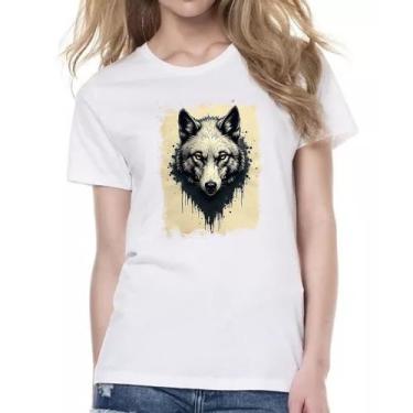 Imagem de Camiseta Baby Look Lobo face pintura em papiro - Alearts, P