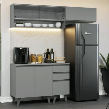 Imagem de Armário de Cozinha Compacta 200cm Cinza Nice Madesa XA14