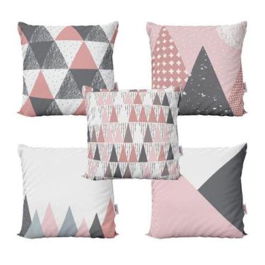 Imagem de Almofadas Decorativas Rosa e Cinza Escandinavo Para Sofá  40x40 - Nova