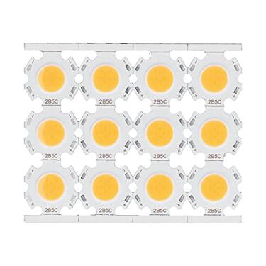Imagem de GRCFUMO 12 PCS CHIP LED, chip LED redondo, fonte de luz de alumínio Cob, lasca de fonte de luz de brilho, acessório de lâmpada de iluminação suave para lâmpadas de mesa, (Luz quente)