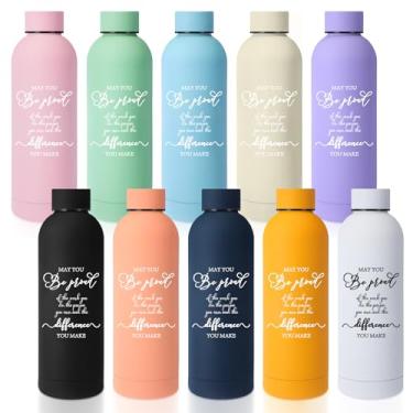 Imagem de Bokon 10 peças de presentes de agradecimento para funcionários garrafa de água fosca de aço inoxidável de 500 ml, garrafa de água inspiradora com caixa para colega de trabalho, equipe, professor,