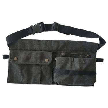 Imagem de ＡＷＨＡＯ Saco de barbeiro da cintura da cintura Ferramenta Bolsa de armazenamento portátil Saco de cinto da cintura para carpinteiro, Preto