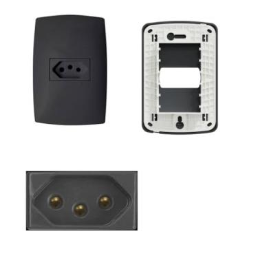 Imagem de TOMADA HOME GRAFITE CONJUNTO 1TOM 20AMPERES GRAFITE BLUX 104566 HORIZONTAL
