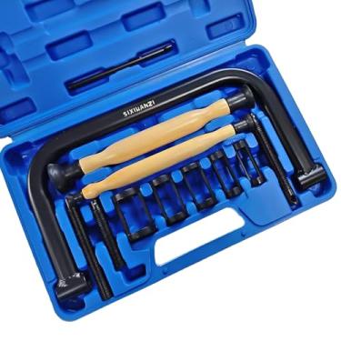 Imagem de SIXIWANZI Ferramenta de compressor de mola de válvula de 12 peças com ferramenta de lapidação de válvula para carros, motocicletas, quadriciclos e motores pequenos