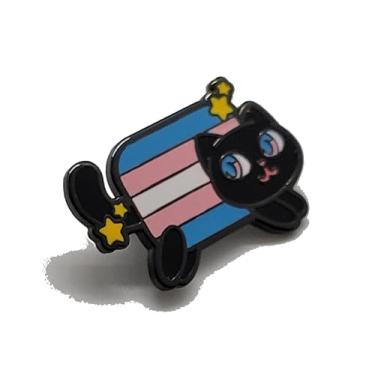 Imagem de Nyan Cat Pride Esmalte Pin The Meme Kitty in Rainbow Trans Pansexual Bissexual Lésbica Assexual Não binário Aromântico Orgulho Bandeira Cores lgbtq+, Medium, Zinco, Sem Pedra Preciosa
