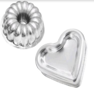 Imagem de kit 2 Forma Ballerines Decorada, Forma torta Suíça + Forma bolo coraçã