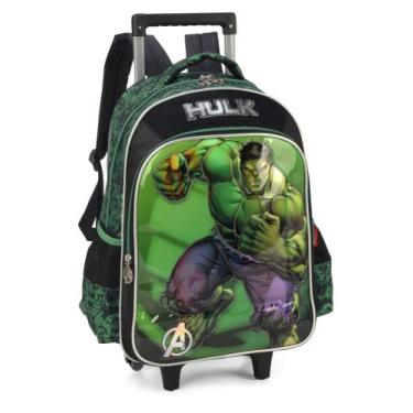 Imagem de Mochila com Rodinhas e Alças Hulk Avengers Preto - Luxcel