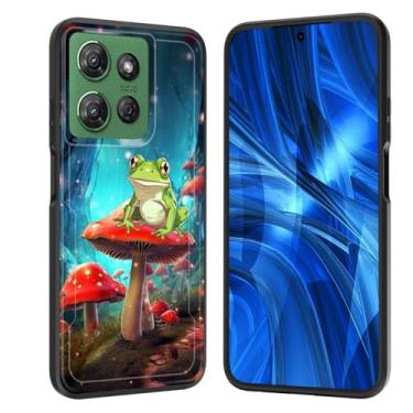 Imagem de JHYYTUJTYP Capa para Moto G 5G 2025, [Teste de queda de grau militar] Capa protetora resistente à prova de choque resistente para Motorola Moto G 5G 2025 de 6,7 polegadas, cogumelo estético e sapo