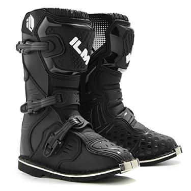 Imagem de ILM Botas De Motociclista Para Crianças E Jovens, Para Meninos E Meninas, À Prova D'Água, Para Quadriciclo, Motocross, Dirt Bike, Modelo Mx3J (Preto, 4)