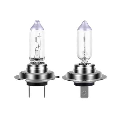 Imagem de NEWBROWN Lâmpada de farol H7 200% brilho 4300K branco 12V/55W lâmpada de halogênio substituição longa vida PX26D (H7, pacote com 2)