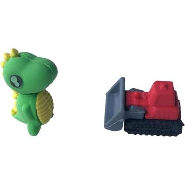 Imagem de Kit Escolar com 2 Lápis HB com Borrachas Decorativas de Sorvetinho e Caminhãozinho, Acompanhados de Apontador Colorido – Conjunto Completo para Atividades Escolares e Artísticas (Masculino)