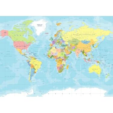 Imagem de CORFOTO 2,7 m x 1,8 m Mapa do Mundo Aventura Começa Viagem Meninos Chá de Bebê Decorações Mapa Cenários em torno do Mundo Aventura Aniversário Chá de Noiva Fotografia Adereços para Cabine Fotográfica