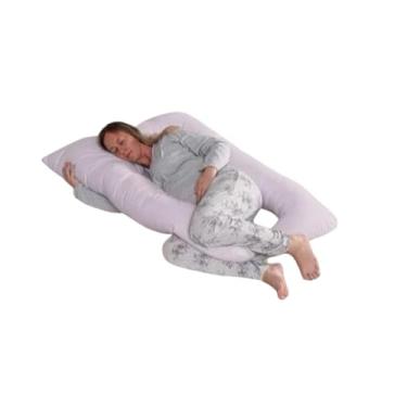 Imagem de Travesseiro para Gestante, 120 x 60 cm, Micropercal 200 Fios, Enchimento Siliconizado (Lilás)