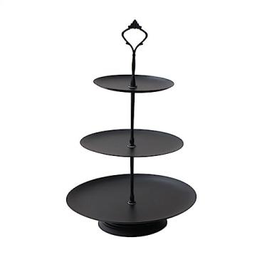 Imagem de Suporte para Bolo 1/2/3 Camada Festa Decoração de Casamento Mesa de Sobremesa Rack de Cupcake de Grande Capacidade Rack de Exibição de Bolo de Pão Suporte para Sobremesa(Preto,Grande)