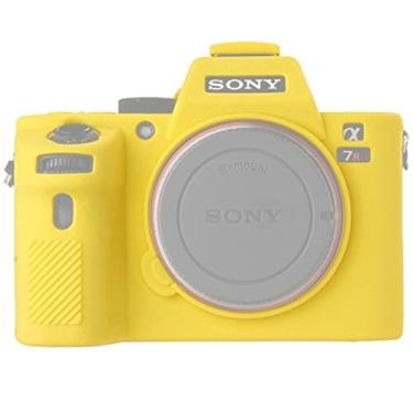 Imagem de Capa para câmera Sony A7II, capa protetora destacável de borracha de silicone profissional, capa para câmera para Sony A7II A7SII A7RII, Amarelo