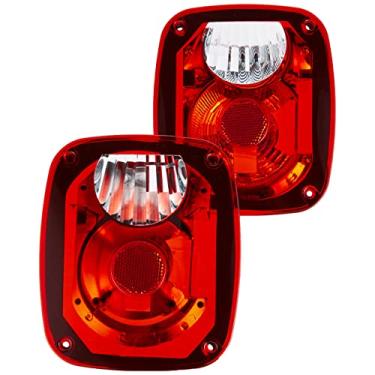 Imagem de Rampage Products Kit de conversão de luz traseira 5307 com lentes Euro para Jeep CJ, Wrangler YJ, LJ e TJ Brite 1976-2006 - Par