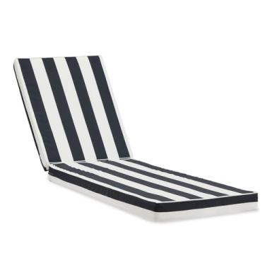 Imagem de Almofadas de espreguiçadeira ao ar livre para cadeiras, almofadas duplas à prova d'água para poltronas de piscina com 4 laços e 1 alça, almofadas de espuma de alta densidade para móveis ao ar livre