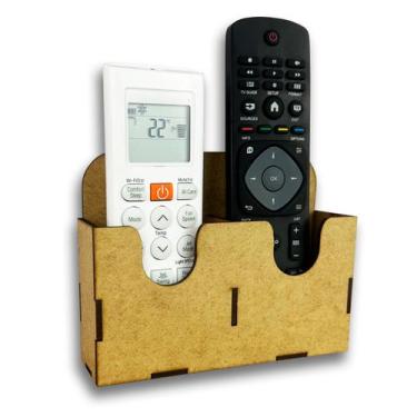 Imagem de Suporte De Parede Porta 2 Controle Remoto Ar Tv Som Mdf - JJVERAS 