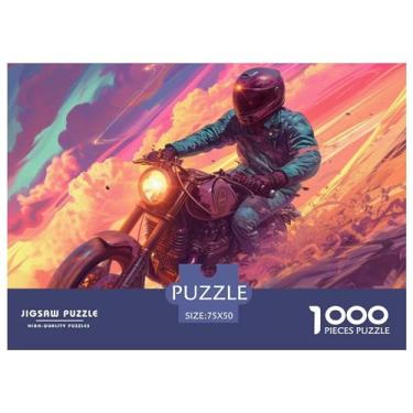 Imagem de Quebra-cabeça de motocicleta cross-country para adultos, divertido, 1000 peças, brinquedo de decoração, jogo intelectual, educação, brinquedo de alívio de estresse, relaxamento e inteligência, 1000