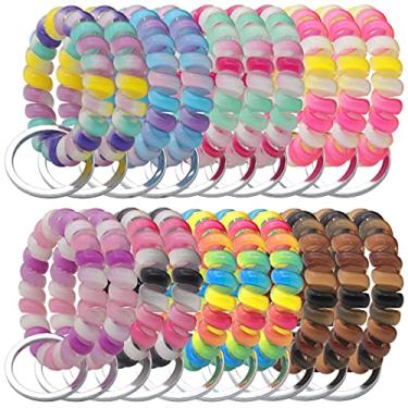 Imagem de YAKA 20 peças Chaveiro de plástico preto elástico mola espiral bobina espiral para escritório, oficina, shopping center, sauna e atividades ao ar livre lugar, 2